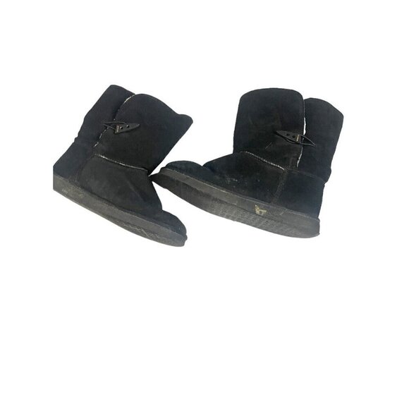 Pawz Bear Paws Black Victorias Shearling Bootie Boots Suede 8 - Picture 3 of 5